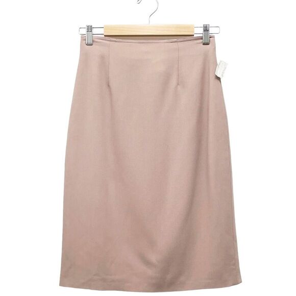 NWT MaxMara Beige Blush Wool Knee Length Pencil Skirt Size 6 Luxury Designer - Picture 2 of 12